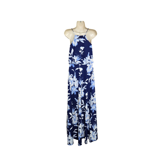 Lulus Love for Lanai Tropical Resort Navy Blue Floral Print Two-Piece Maxi XS - Picture 3 of 8